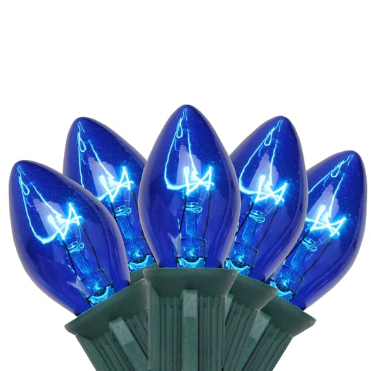 25ct. C7 Christmas String Lights with Green Wire By Northlight in Blue | 24 ft | Michaels®
